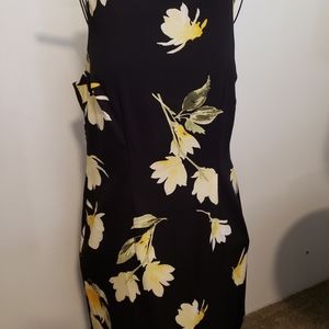 Black and Yellow Floral Dress by ALYX , Size 14, 97% Polyester/3% Spandex. New